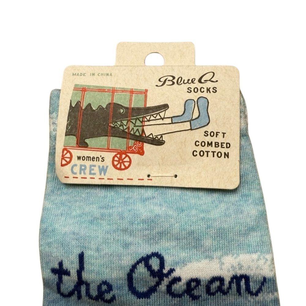 New Blue Q Women’s Socks the Ocean Just Gets Me Soft Combed Cotton Medium - Picture 3 of 3